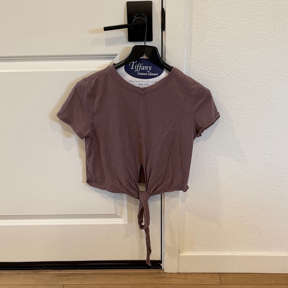 Women's Purple Front-Tie Crop Top